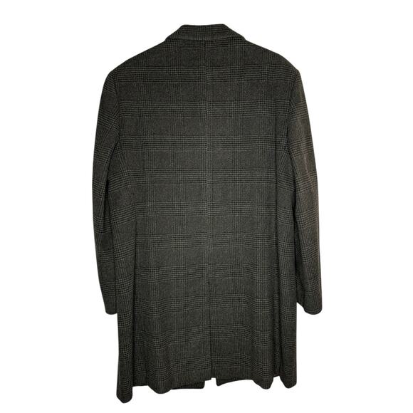 IKE Behar 100% Wool Charcoal Espresso Plaid Made in Canada Men's Coat Size 42 R - Picture 7 of 10